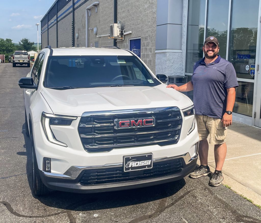 Jim and his new GMC Acadia from Rossi Chevrolet GMC in Washington, NJ