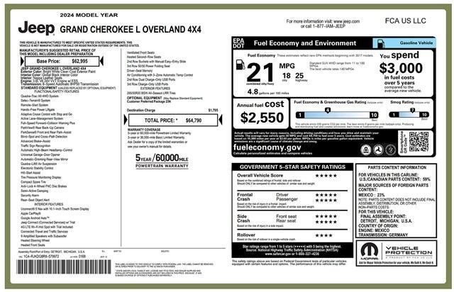 2024 Jeep Grand Cherokee L Overland 4x4